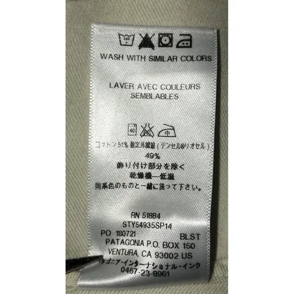 PATAGONIA SEAHURST Tank Top Bleached Stone Yellow SIZE 4 Org Cotton/Tencel EUC - Picture 9 of 9